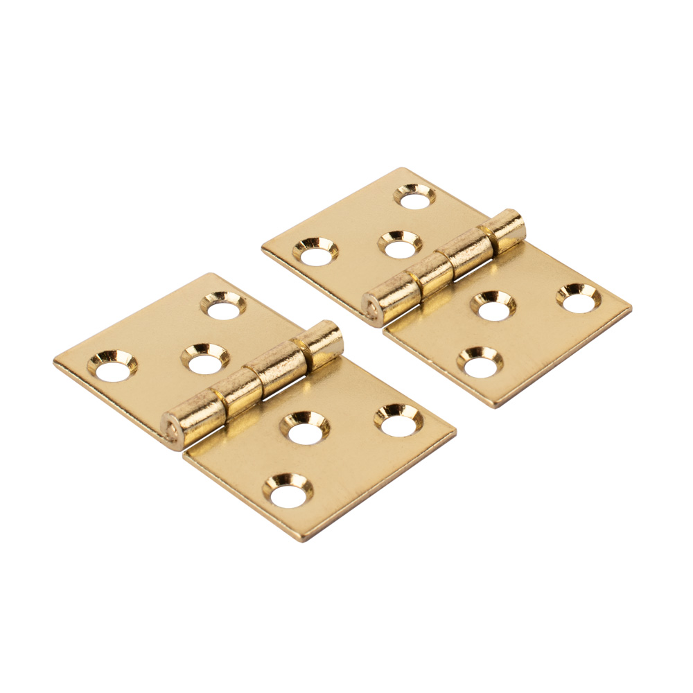 Simplex Steel Baton Rod Hinges (Sold in Pairs) - Brass Plated